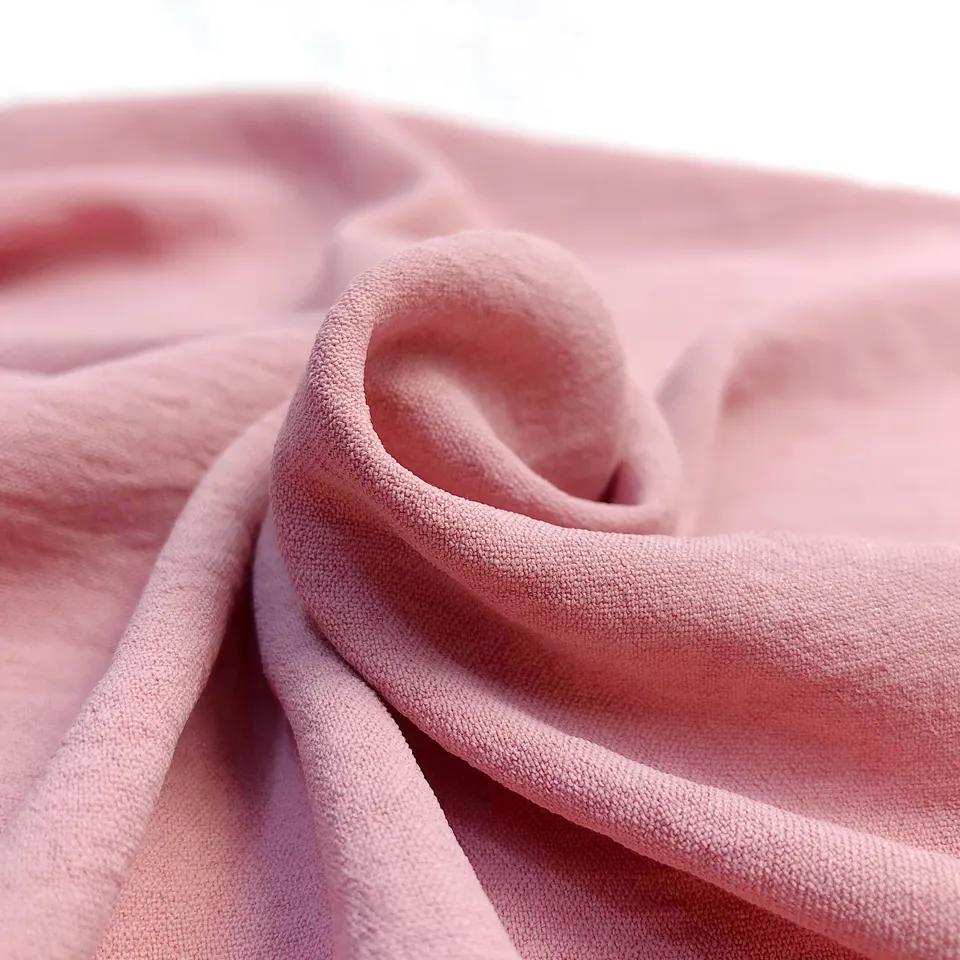 Customize textile materials Crinkle fabric Plain Dyed polyester woven cey crepe fabric 100% polyester