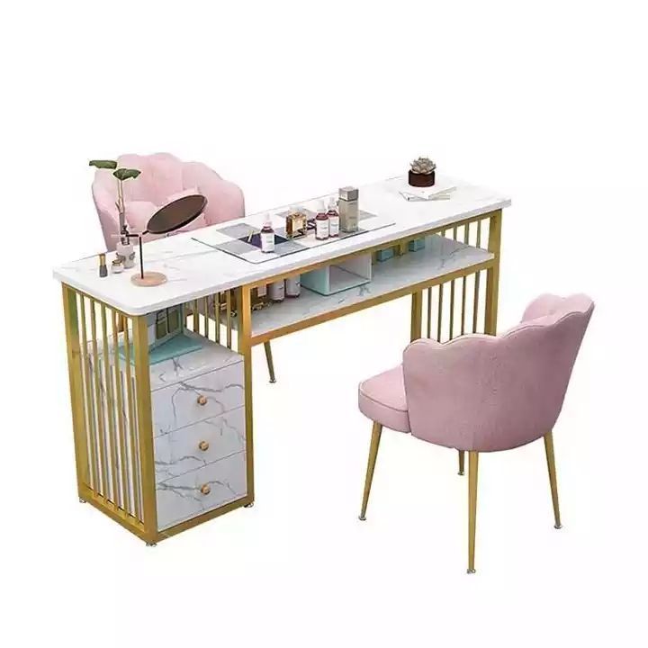 Nice Nails Bar Station Salon Furniture Wood Nail Tables Nail Desk Manicure Table With Chair