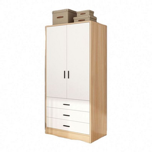 2023 Suessen Simple Wardrobe Home Bedroom Economy Cabinet Solid Wood Color Two-Door Wardrobe