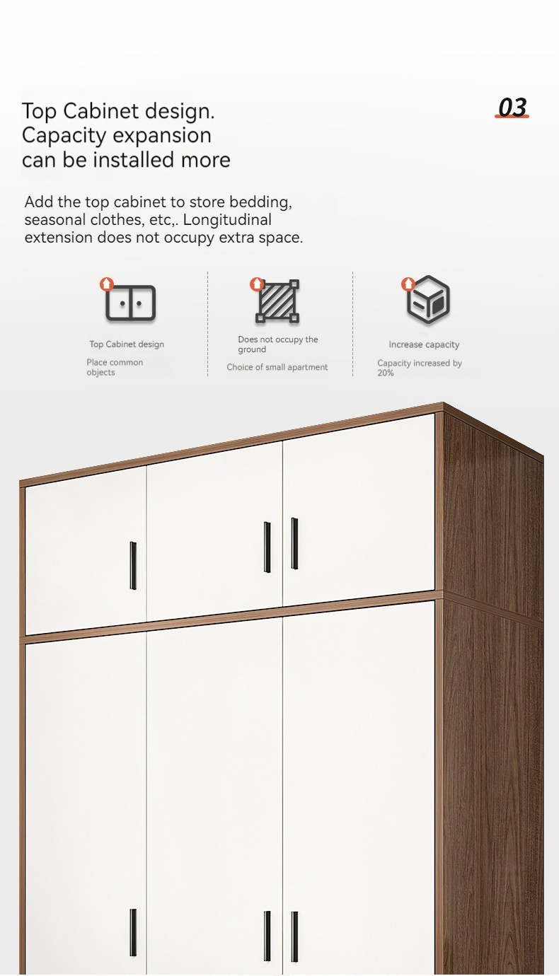 2023 Suessen Simple Wardrobe Home Bedroom Economy Cabinet Solid Wood Color Two-Door Wardrobe