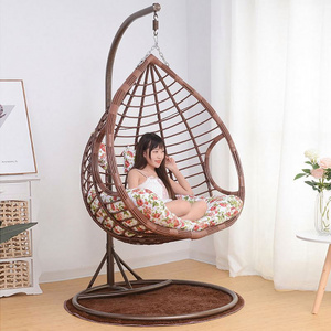 2023 Suessen Customized Rattan Chair Household Swing Small Hanging Chair Indoor Single Balcony Egg Chair Factory Wholesale