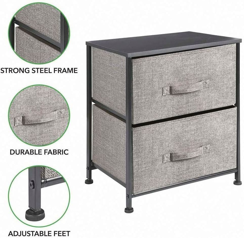 Suessen Removable Storage Cabinet Simple Fabric Nightstand Bedroom Storage Cabinet With Drawers