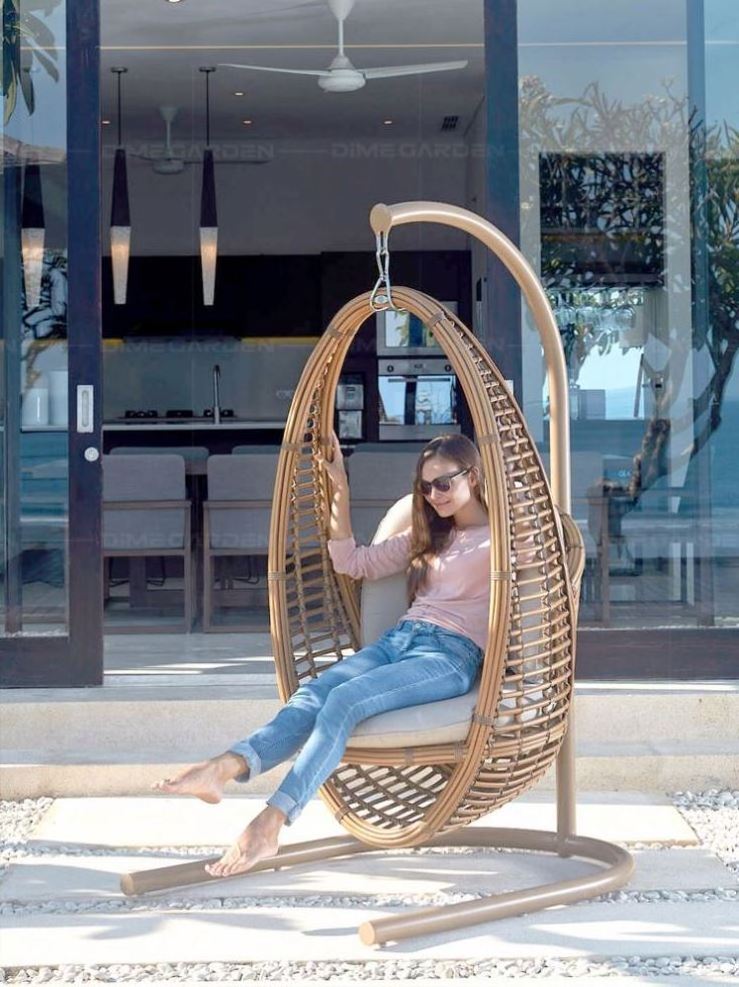 2023 Suessen Hanging Basket Rattan Chair Rattan Woven Bird's Nest Landing Modern Rocking Chair Cradle Outdoor Swing