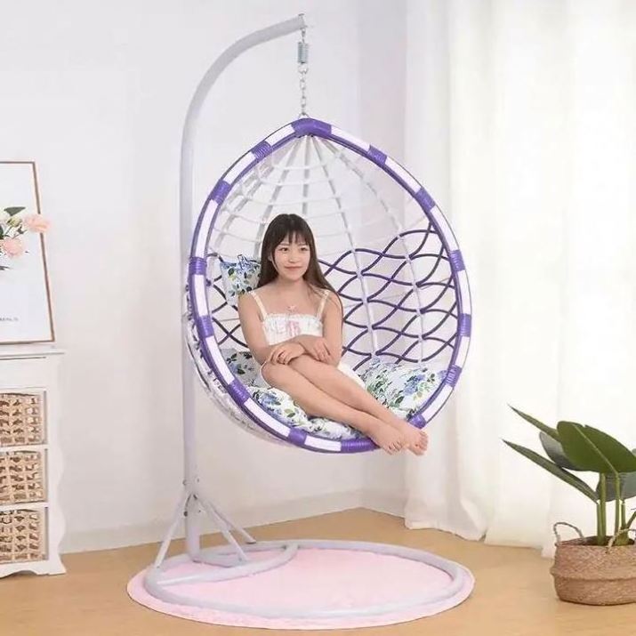 Manufacturers Can Customize Wholesale Outdoor PE Rattan Art Swing Egg Chair Hanging Basket Indoor Leisure Rattan Chair