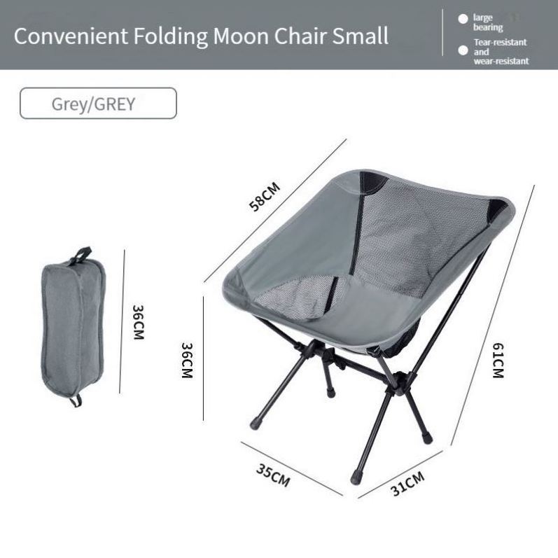 2023 Suessen Outdoor Portable Folding Camping Moon Chair Fishing Chair Breathable Mesh Backrest Beach Chair Factory Wholesale