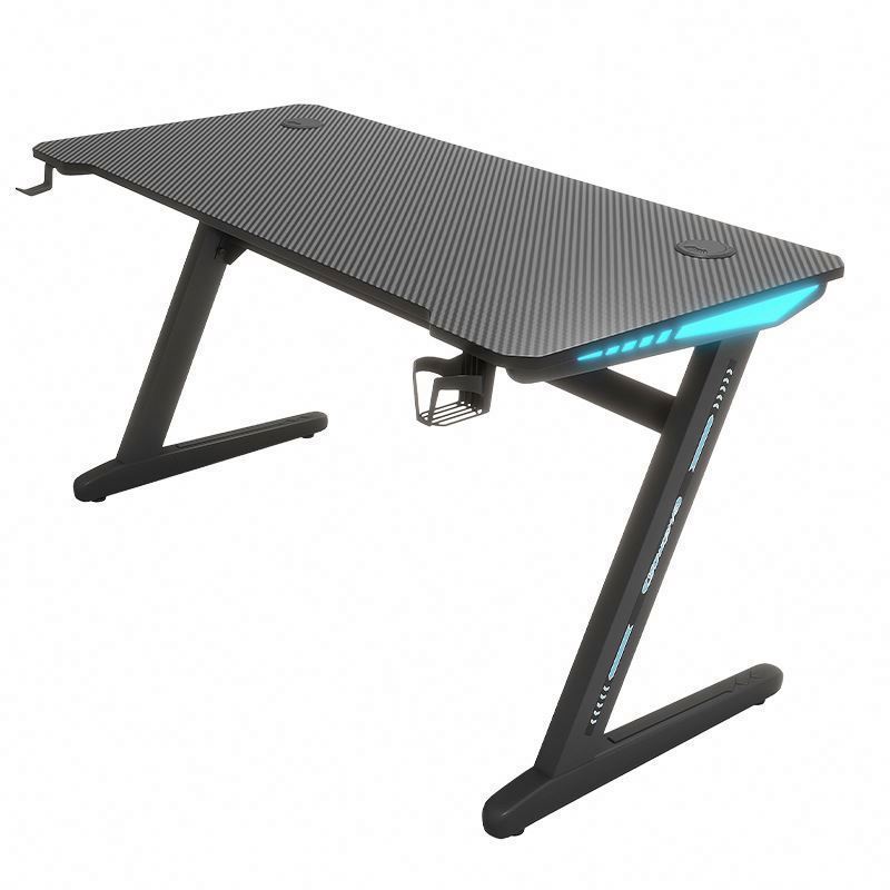 Z Shaped LED Laptop Gaming Table L Shape Best Gaming Desk Mesa Gamer Carbon Fiber Desktop