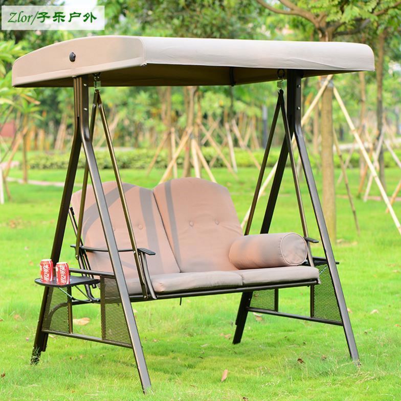 2023 Suessen Outdoor Swing Rocking Chair Panama Double Three Hanging Chair Swing Chair Courtyard Garden Balcony Iron Art Swing