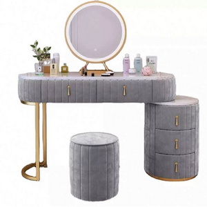 2023 Suessen Modern Nordic Style With Led Mirror And Drawers Bedroom Metal Dressing Table