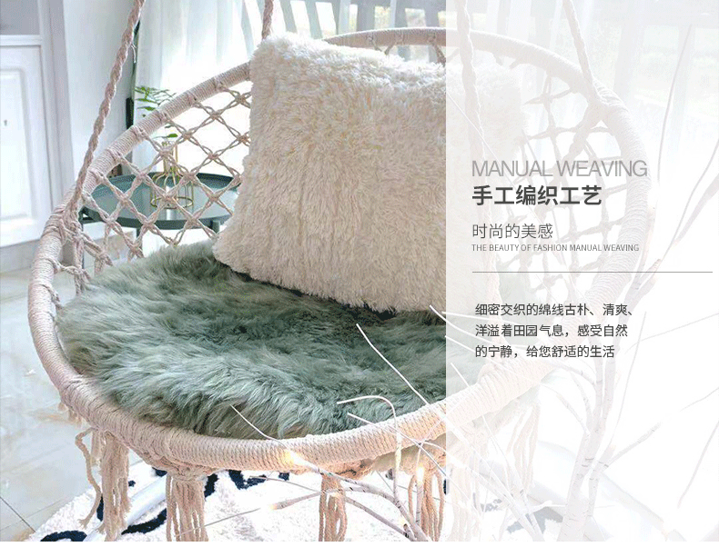 2023 Suessen Hot Selling Round Cotton Rope Hanging Chair Outdoor Swing Terrace Swing Factory Wholesale