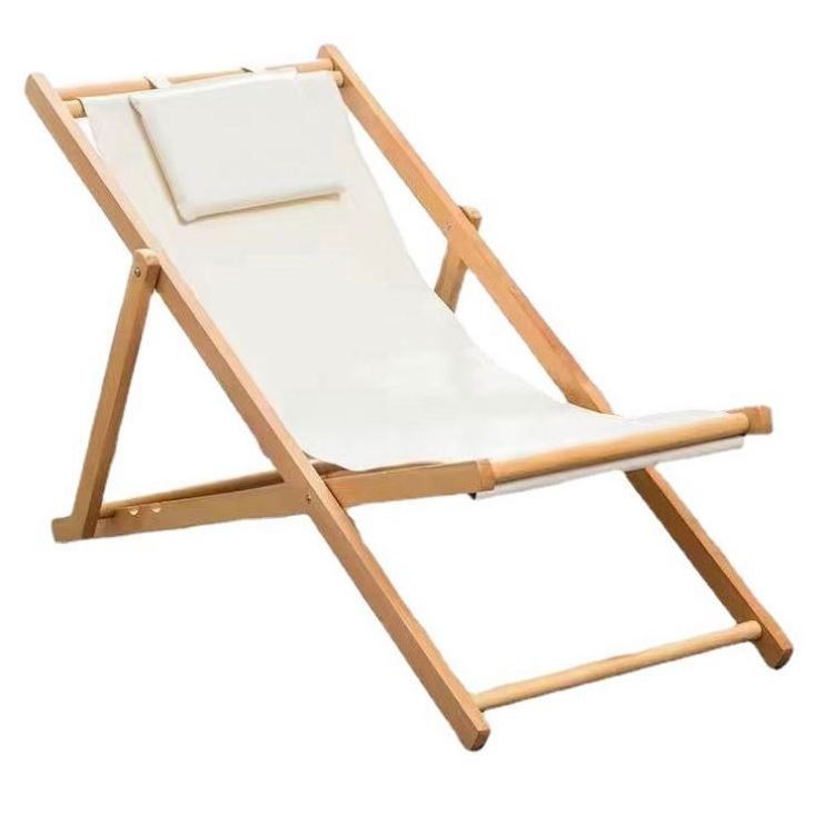 Suessen Garden Lounge Chair Solid Wood Folding Beach Chair Leisure Camping Canvas Chair Factory Wholesale