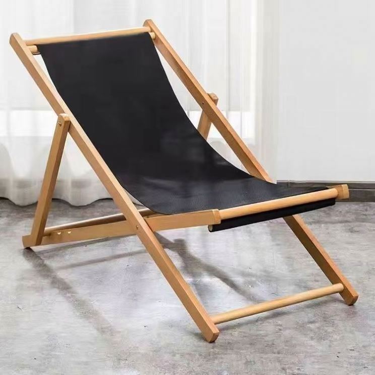 Suessen Garden Lounge Chair Solid Wood Folding Beach Chair Leisure Camping Canvas Chair Factory Wholesale