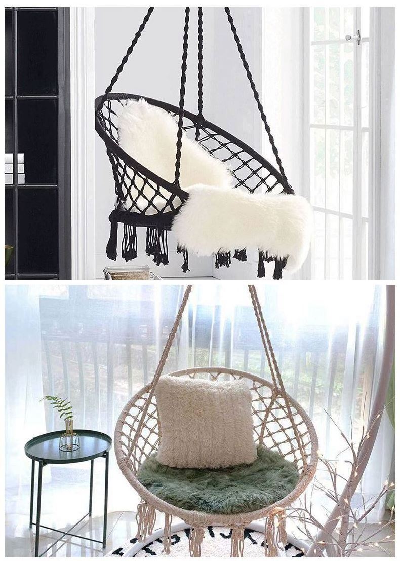 2023 Suessen Hot Selling Round Cotton Rope Hanging Chair Outdoor Swing Terrace Swing Factory Wholesale