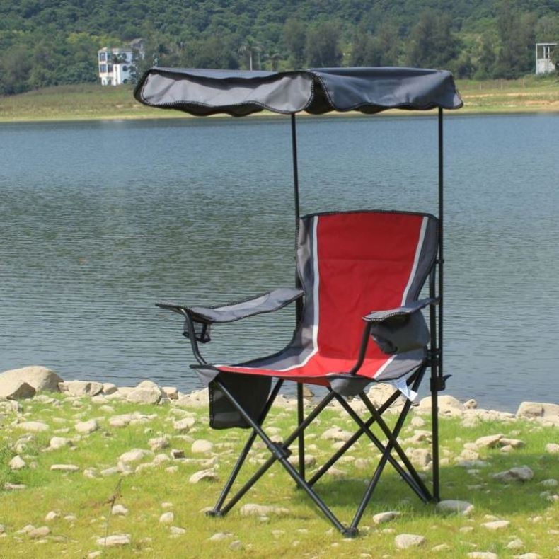 2023 Suessen Outdoor Leisure Folding Sunshade Chair Portable Beach Chair Camping Cast Sun Shade Fishing Chair