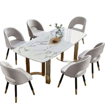 Factory Wholesale OEM/ODM Dining Room Furniture Modern Design Home Set Marble Top Dining Table Set