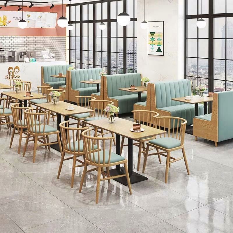 Home Furniture Wholesale Restaurant Hall Custom Deck Wood Dining Tables And Chairs Set