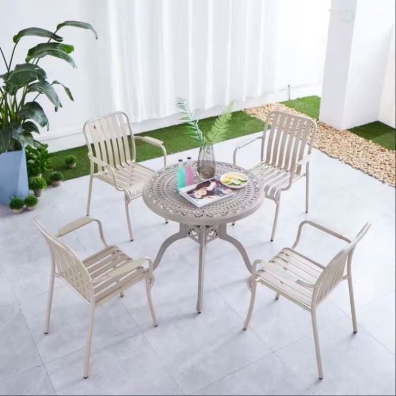 2023 Suessen Wholesale Outdoor Furniture Cheap Price Dining Chairs And Table Sets Aluminum Waterproof Chairs