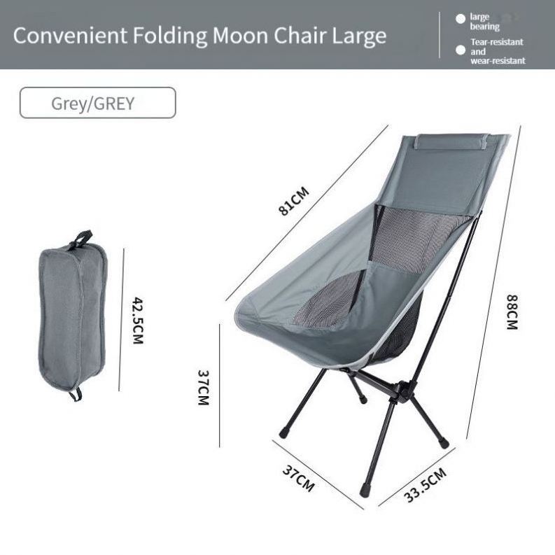 2023 Suessen Outdoor Portable Folding Camping Moon Chair Fishing Chair Breathable Mesh Backrest Beach Chair Factory Wholesale