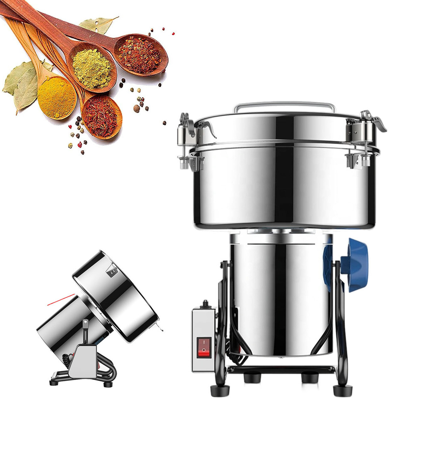 High speed 3500g electric powder grinder all purpose stainless steel dry spices food grinder machine