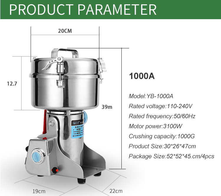 household grinder grinding mill machine for maize meal premium herb grinder