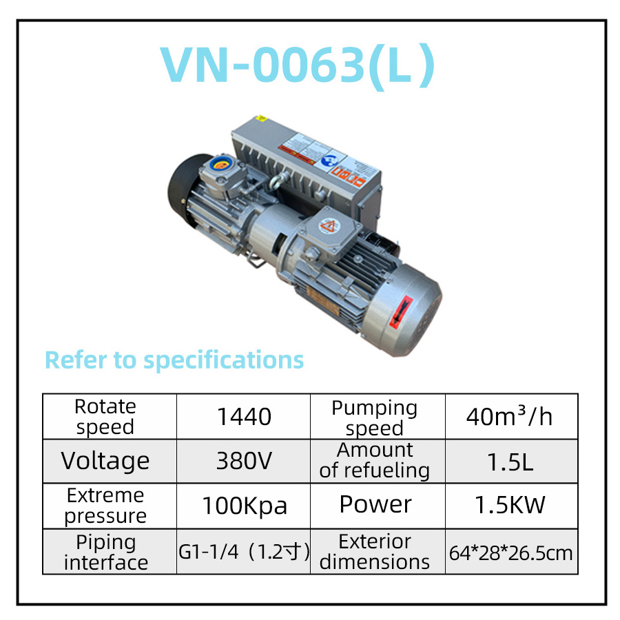 380V Industrial electric 41cfm rotary vane vacuum pump VN-0063 2.2KW for CNC milking dental machine