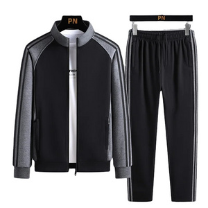 Casual Sweat Suit Sports Running Sets Fashion Jacket + Pants Sportswear Long Sleeve Tracksuit Plus Size Clothes for Men