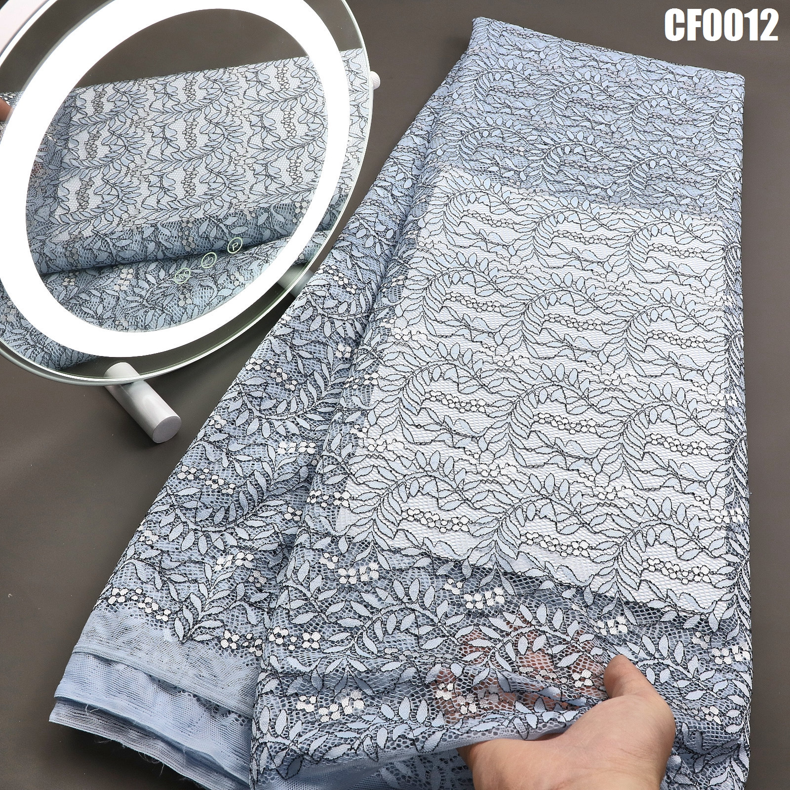 wholesale guangzhou cheap embroidery french lace/tulle lace fabric/Chantilly Fabrics