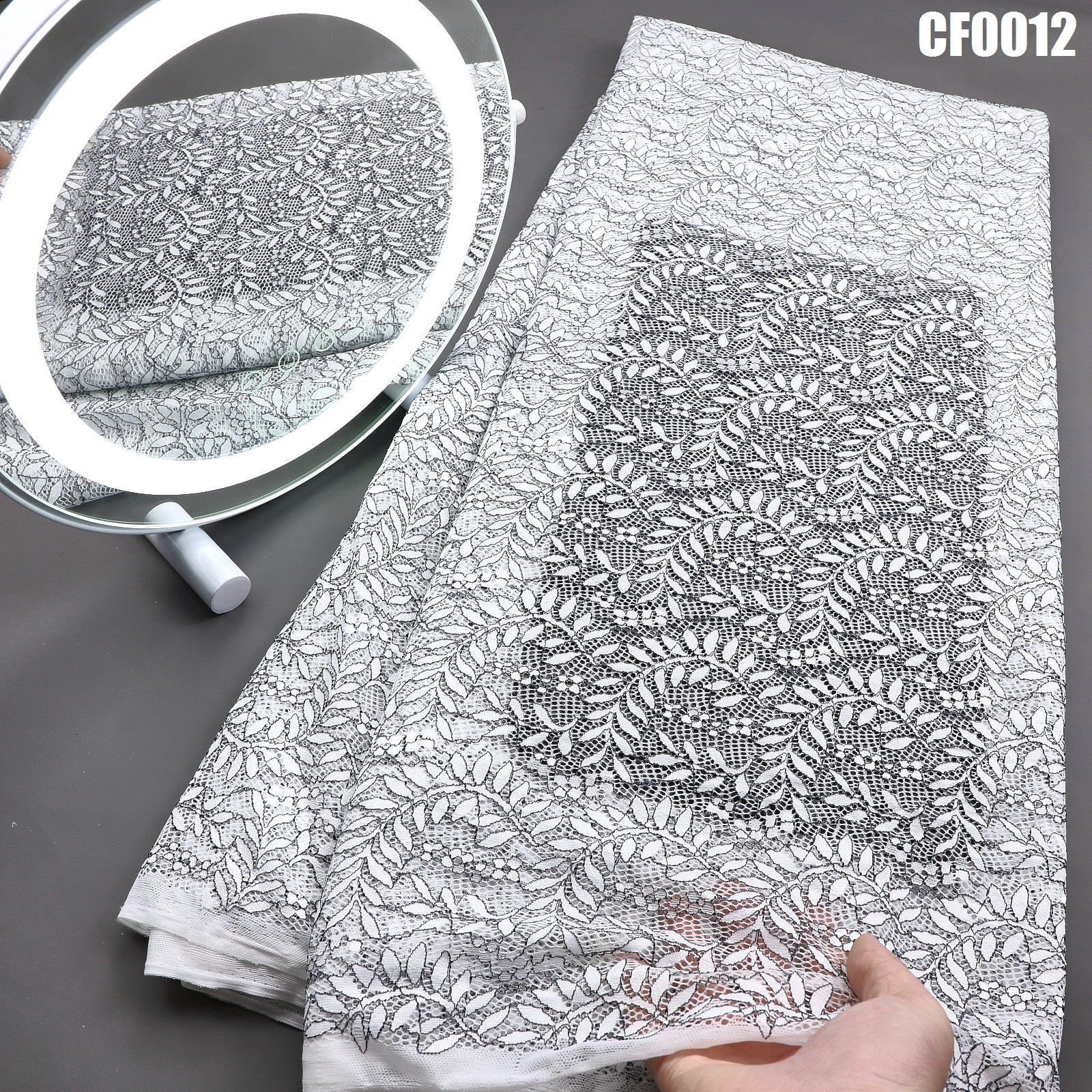 wholesale guangzhou cheap embroidery french lace/tulle lace fabric/Chantilly Fabrics