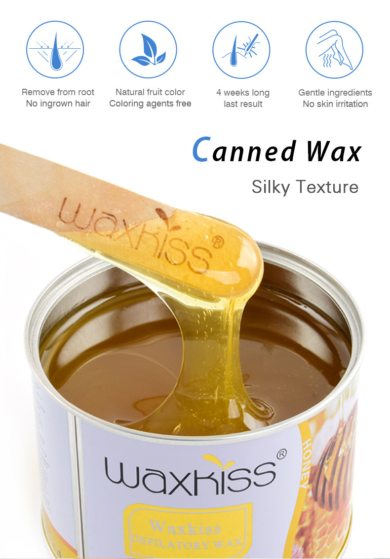 Waxkiss OEM Factory Professional 400g Soft Wax Full Body Canned Wax Depilatory Waxing for hair removal