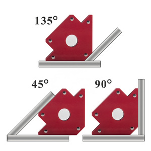 SUGETOOLS 4pcs  45 90 135 degree red heavy duty 4" variable magnetic angle welding magnet weld holders