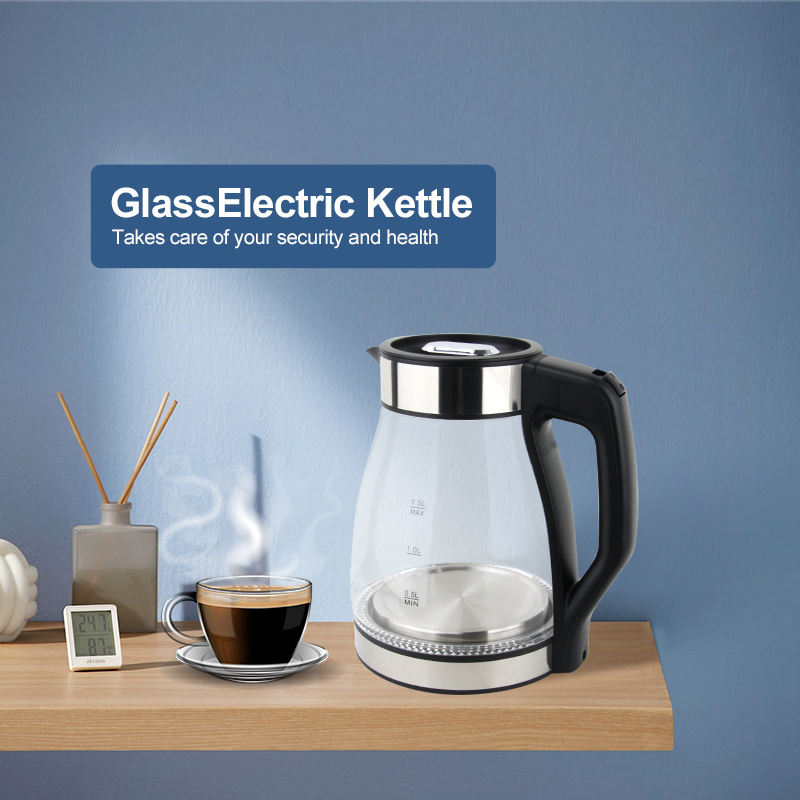 Best Selling 1.2L/1.5L  360 Degree Cordless Glass Electric Kettle with Tea Basket boil water