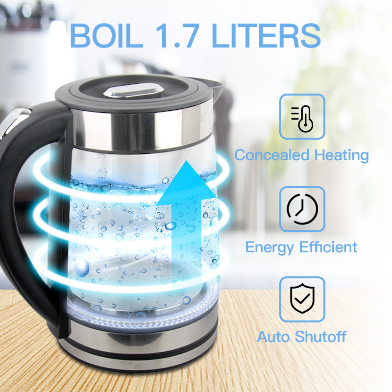 Household Glass Kettle Smart portable hot water with glass body inspire electric fast boil kettle