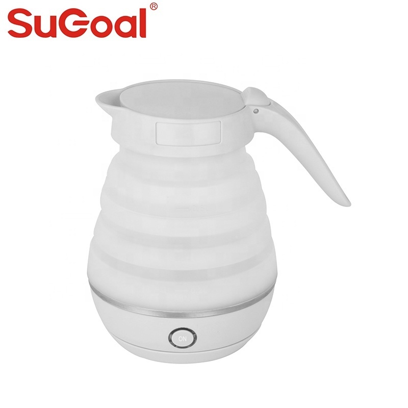 Upgraded Food Grade Silicone Travel Foldable Electric Kettle Heating Water Boiler Tea Pot for Camping