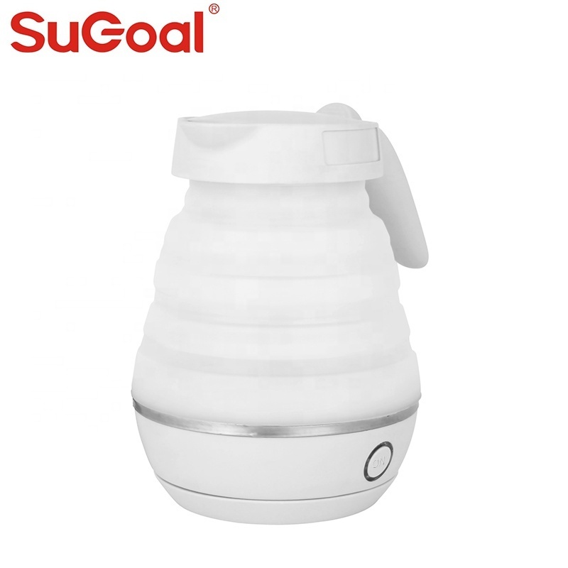 Upgraded Food Grade Silicone Travel Foldable Electric Kettle Heating Water Boiler Tea Pot for Camping