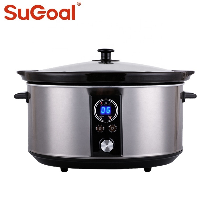 sugoal electric ceramic crock pot 3 qt  slow cooker with stirrer brod & taylor folding proofer & slow cooker