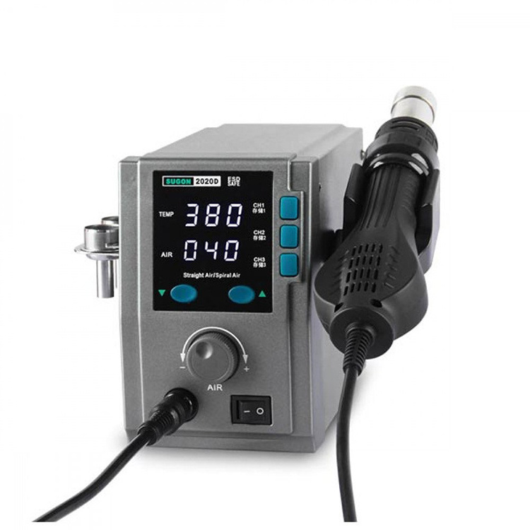 SUGON 2020D 700W Hot Air Gun Soldering Station with Heat Changing Channel, Lead Free Heat Gun Station