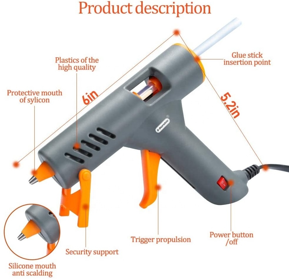 ED-400508 40W Hot Melt Glue Gun with 20pcs Glue Sticks (7mm*150mm), Quick Heat Up Mini Hot Glue Gun for DIY, Home Repairs