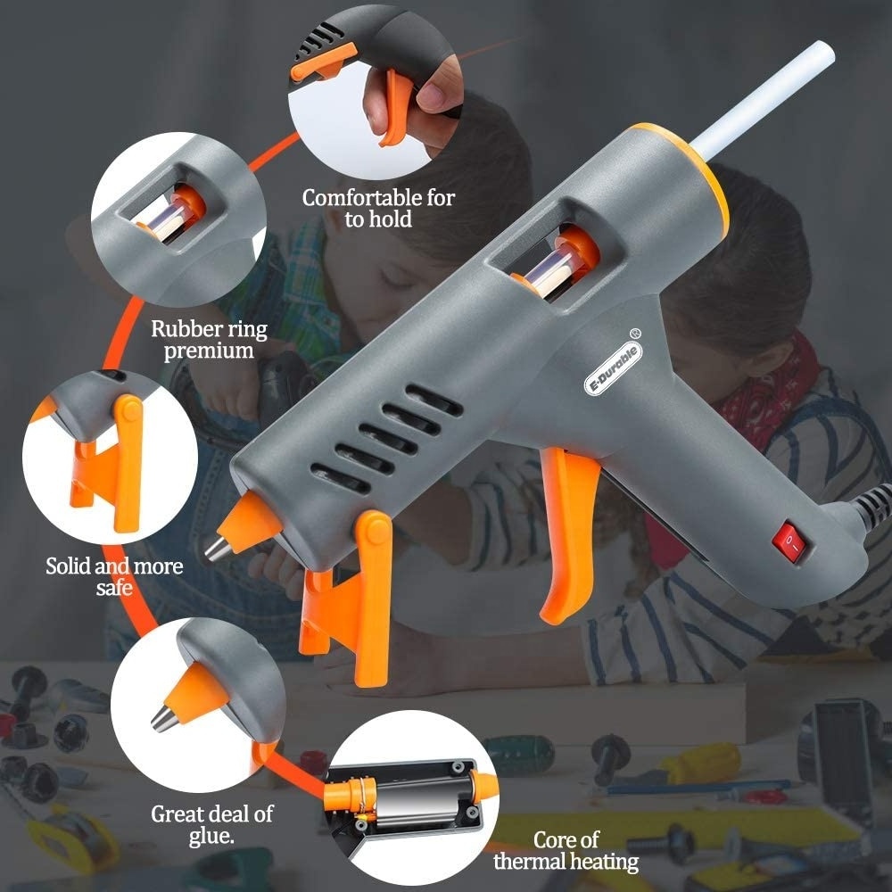 ED-400508 40W Hot Melt Glue Gun with 20pcs Glue Sticks (7mm*150mm), Quick Heat Up Mini Hot Glue Gun for DIY, Home Repairs