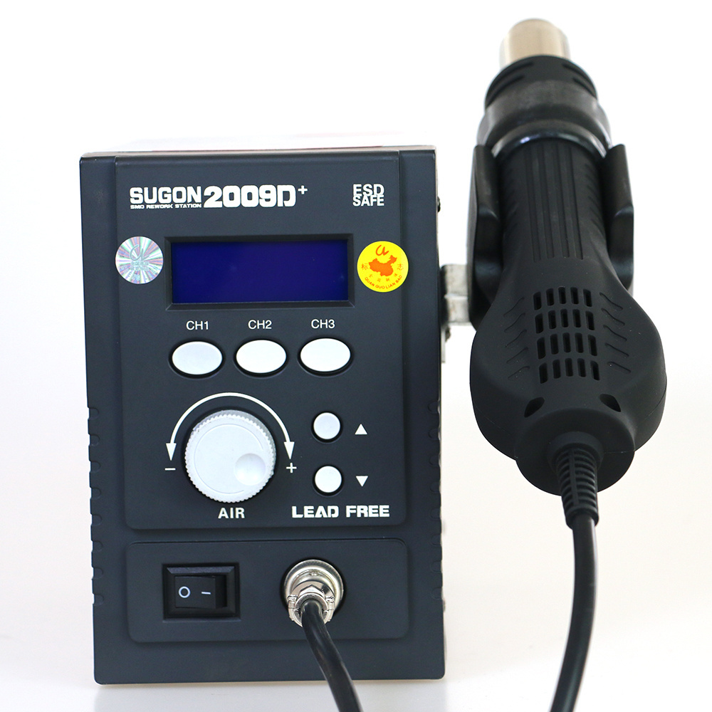 SUGON 2009D+ Digital Soft Hot Air Soldering Machine SMD Rework Station for Repairing Phone