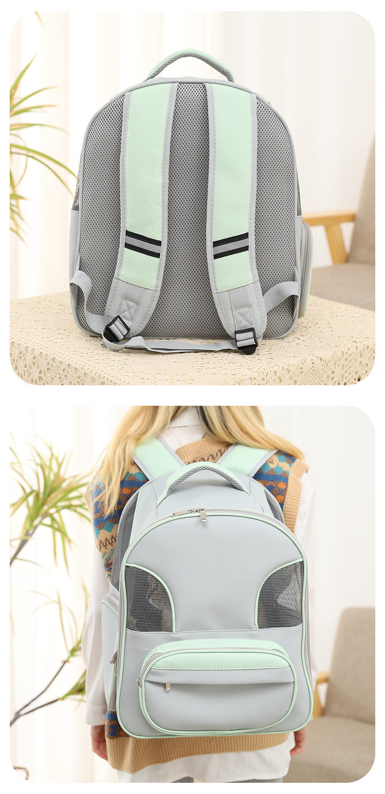 Manufacturer Backpack Breathable Pet Dogs Cat Double Shoulder Carriers Bags