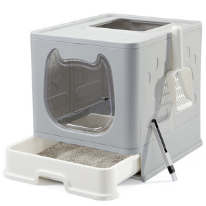 New Design Portable Cat Litter Box Travel Litter Box Enclosed Cat Folding Box