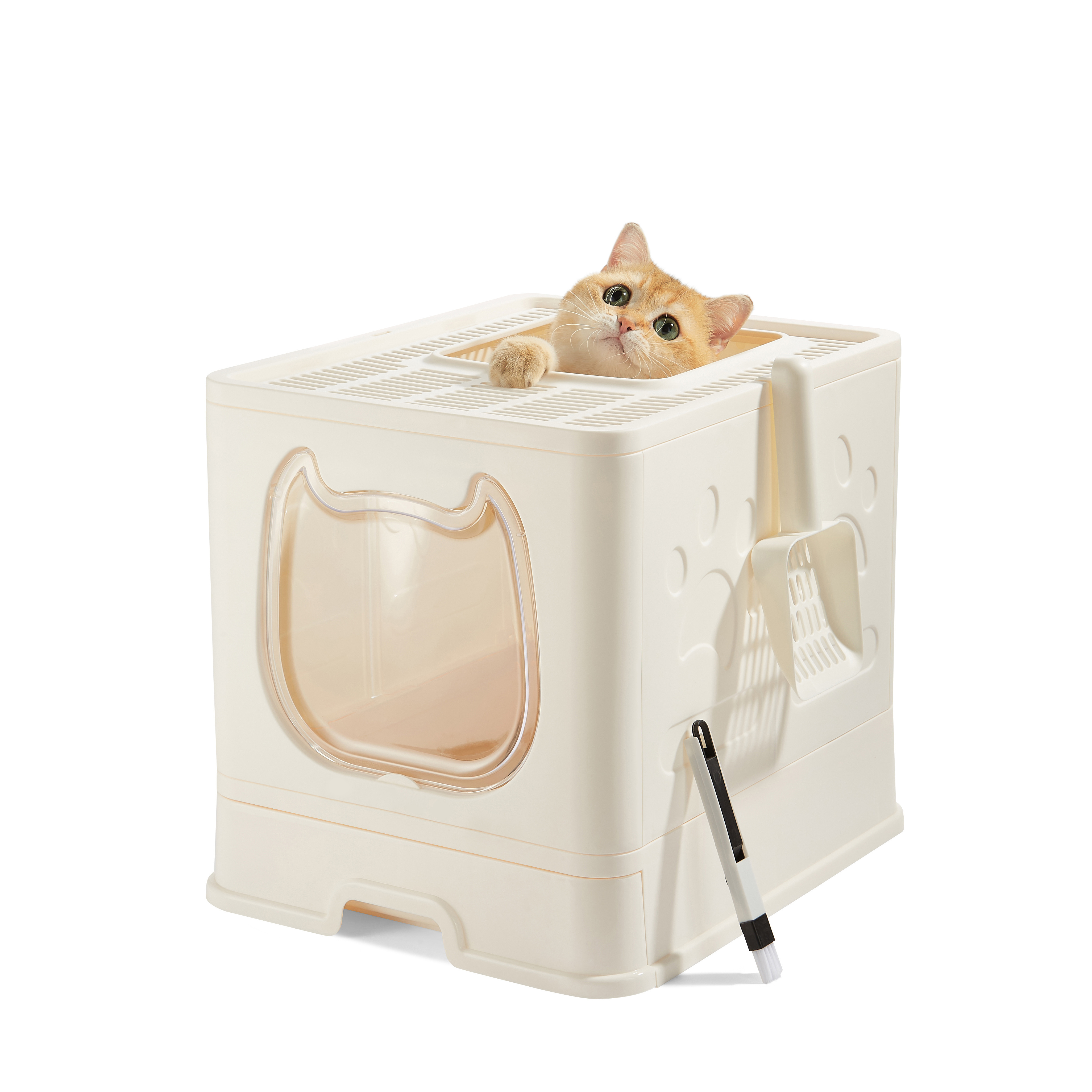 New Design Portable Cat Litter Box Travel Litter Box Enclosed Cat Folding Box