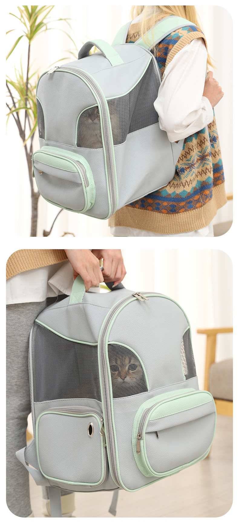 Manufacturer Backpack Breathable Pet Dogs Cat Double Shoulder Carriers Bags