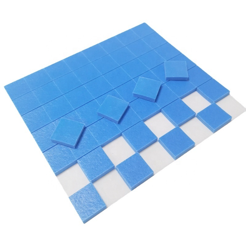 Hot Sale 18*18*4mm Blue Self Adhesive PVC Foam Spacer Pads for Glass Protection Adhesive foam pads