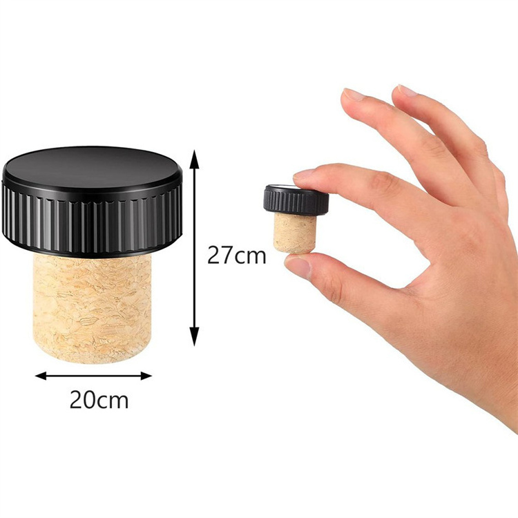 Hot Selling 2023 Customized Logo Wine Whisky Bottle Stopper T-Shape Synthetic Cork and plastic Cap