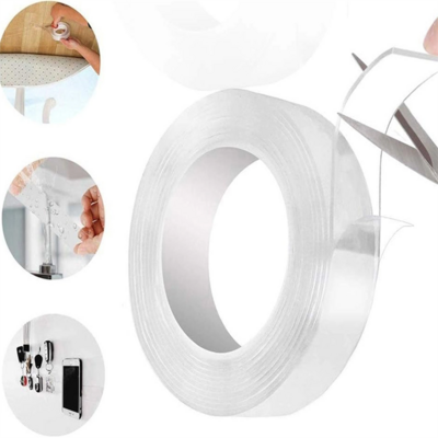 Double Sided Tape Duty Multipurpose Wall Tape Adhesive Strips Removable Mounting Reusable Strong Sticky Transparent Nano Tape