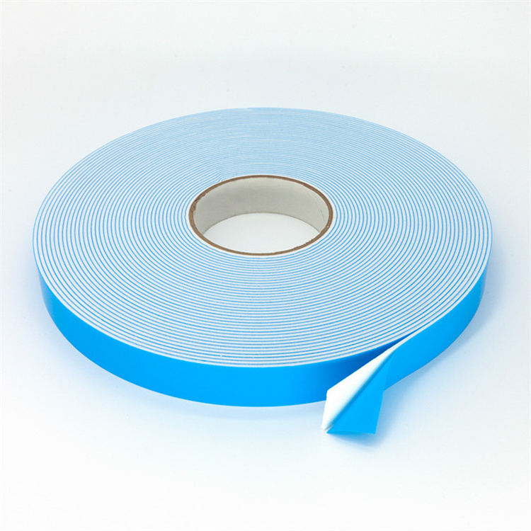 Self Adhesive Double Sided Foam Tape Blue Film White Double Sided PE Foam Tape