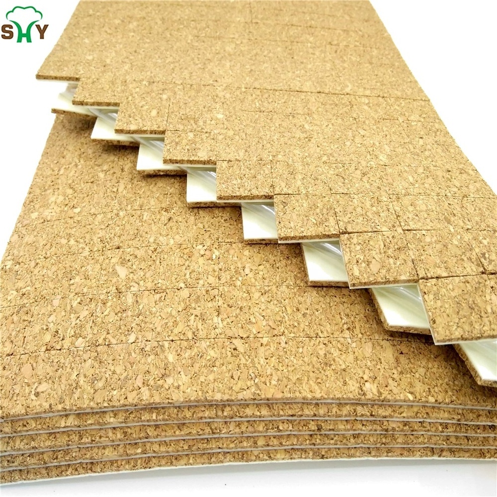 Glass transportation protection cork gasket Self-Adhesive Square Cork Spacers Pads for Glass Protecting  Cling Foam on Rolls