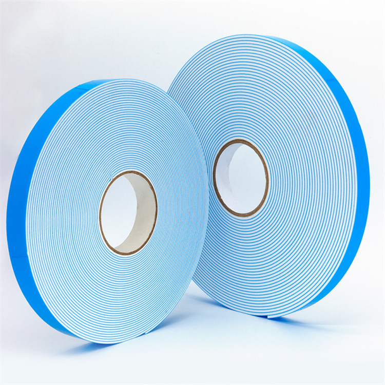 Self Adhesive Double Sided Foam Tape Blue Film White Double Sided PE Foam Tape