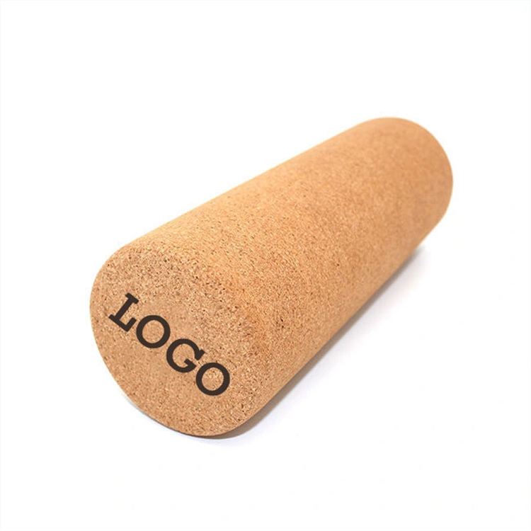 30cm/45cm Natural Cork Yoga Pillar High Density Cork Roller Eco Friendly Custom Logo Size Muscle Back Pain Yoga Roller