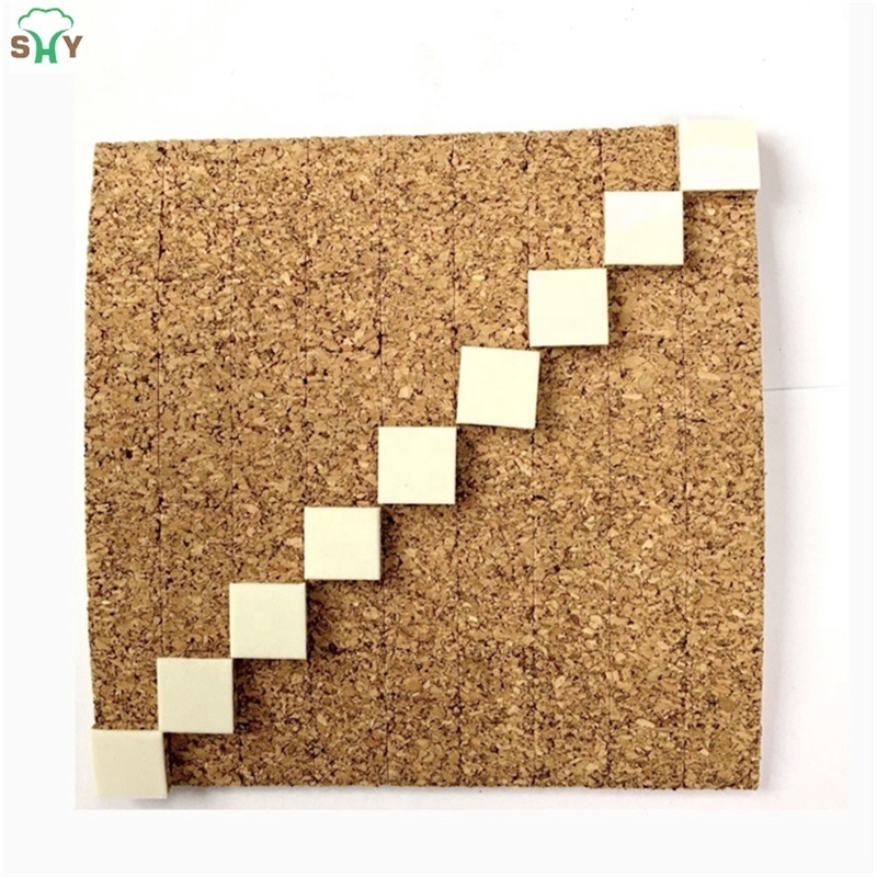 Hot Sale 3+1*18*18mm Cork pads PVC Foam Cork Spacers Pads used Insulating Glass Cork With Cling Foam